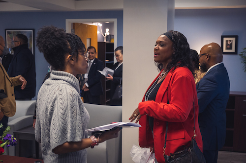 Malaika Edwards and Birshari Cox, Assistant Director for Clinical Services, NCCU Counseling Center