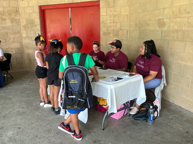 Visitors at the table